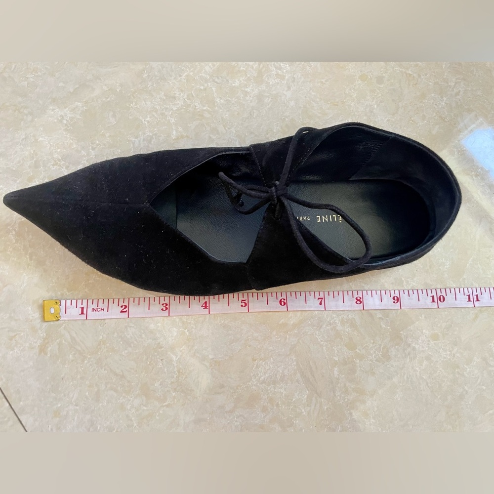 Celine Black Suede Babouche Pointed Toe Ballet Flats - Picture 8 of 13